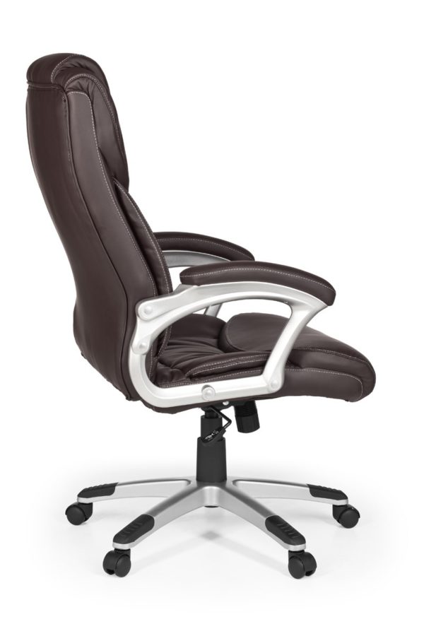 Office Chair Madrid Artificial Leather Brown Ergonomic With Headrest 6819 018