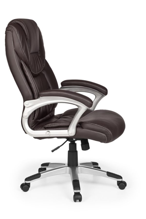 Office Chair Madrid Artificial Leather Brown Ergonomic With Headrest 6819 020