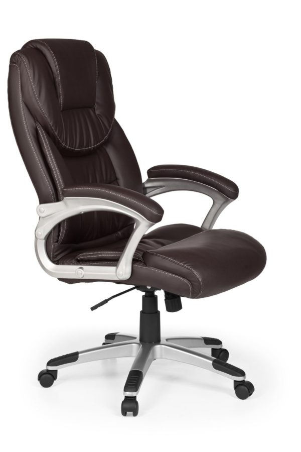 Office Chair Madrid Artificial Leather Brown Ergonomic With Headrest 6819 021