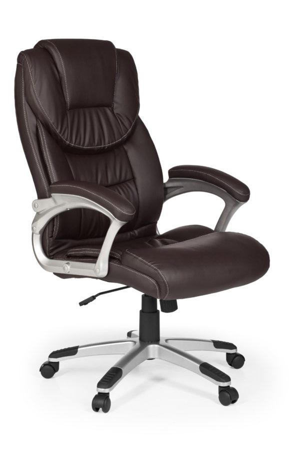 Office Chair Madrid Artificial Leather Brown Ergonomic With Headrest 6819 022