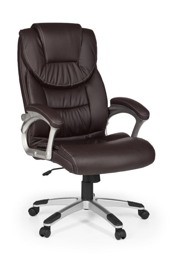Office Chair Madrid Artificial Leather Brown Ergonomic With Headrest 6819 023