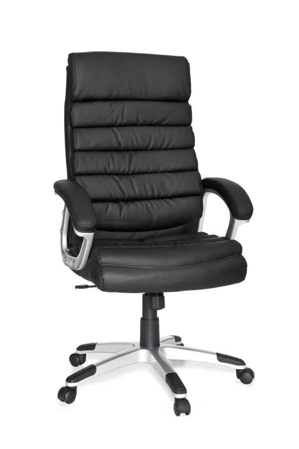 Office Chair Valencia Synthetic Leather Black Ergonomic With Headrest 6820 Amstyle Buerostuhl Valencia Kunstleder Schwarz