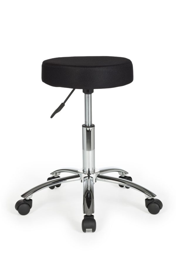 Stool Leon Design Work Black With Castors Roll Stool Upholstered Without Backrest Xl 6821 001