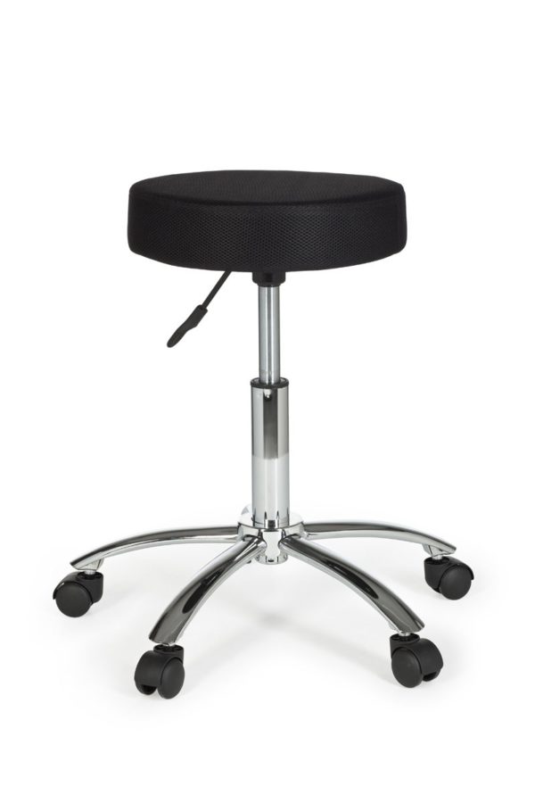 Stool Leon Design Work Black With Castors Roll Stool Upholstered Without Backrest Xl 6821 003