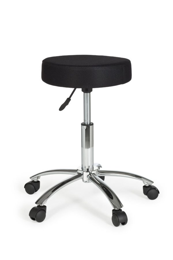 Stool Leon Design Work Black With Castors Roll Stool Upholstered Without Backrest Xl 6821 004