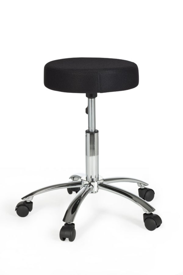 Stool Leon Design Work Black With Castors Roll Stool Upholstered Without Backrest Xl 6821 007