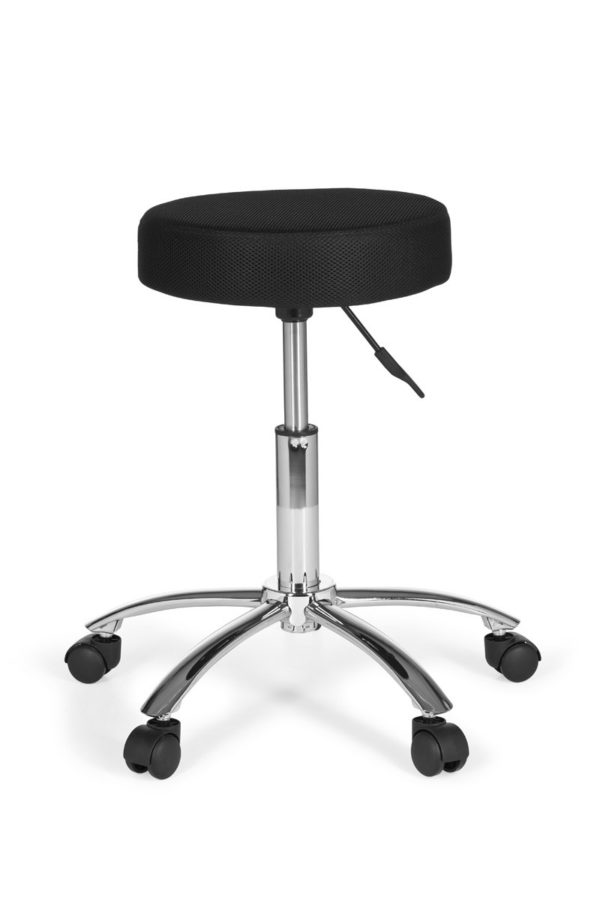 Stool Leon Design Work Black With Castors Roll Stool Upholstered Without Backrest Xl 6821 013