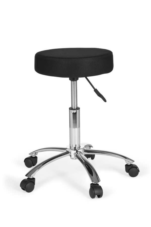 Stool Leon Design Work Black With Castors Roll Stool Upholstered Without Backrest Xl 6821 014