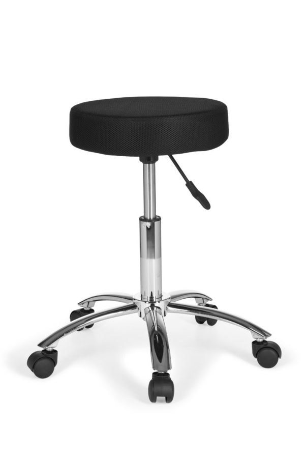 Stool Leon Design Work Black With Castors Roll Stool Upholstered Without Backrest Xl 6821 015