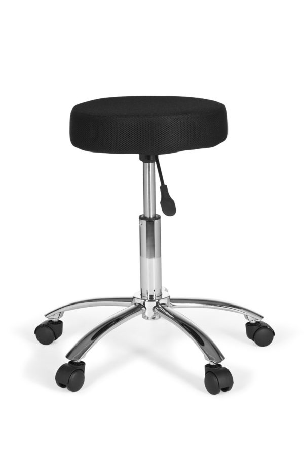 Stool Leon Design Work Black With Castors Roll Stool Upholstered Without Backrest Xl 6821 018