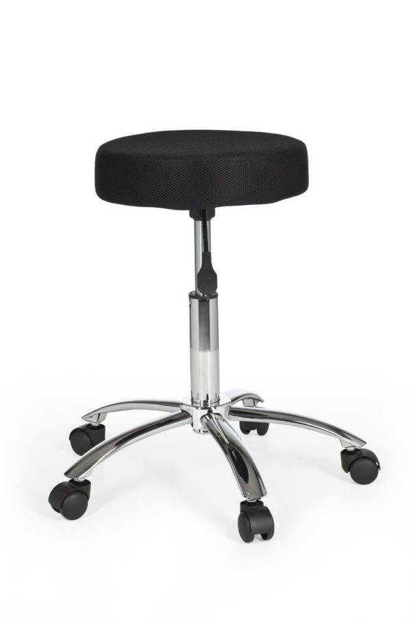 Stool Leon Design Work Black With Castors Roll Stool Upholstered Without Backrest Xl 6821 019