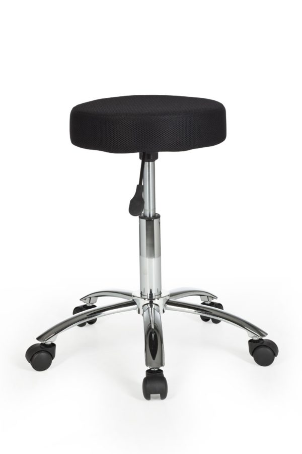 Stool Leon Design Work Black With Castors Roll Stool Upholstered Without Backrest Xl 6821 020
