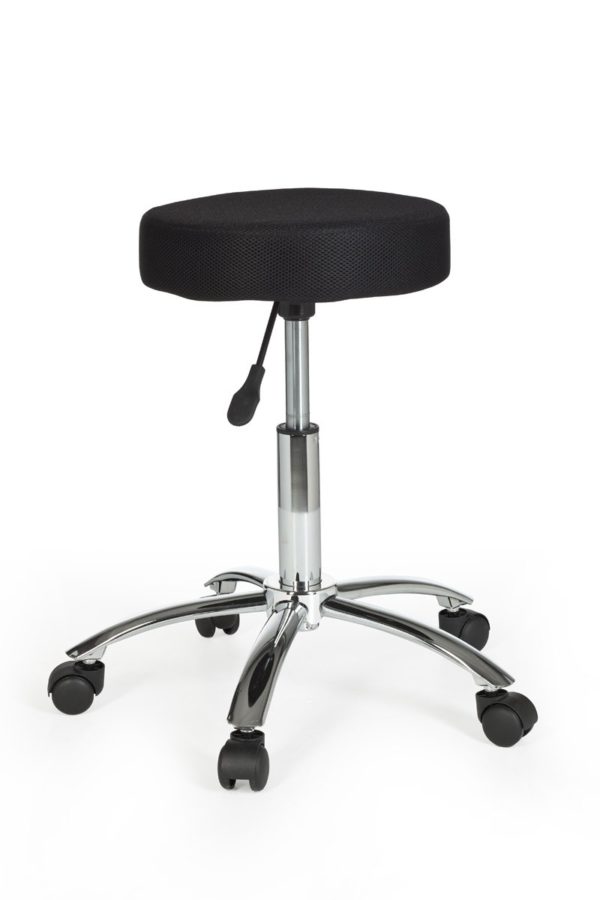 Stool Leon Design Work Black With Castors Roll Stool Upholstered Without Backrest Xl 6821 021