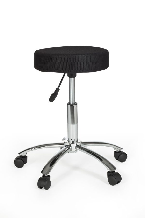 Stool Leon Design Work Black With Castors Roll Stool Upholstered Without Backrest Xl 6821 022