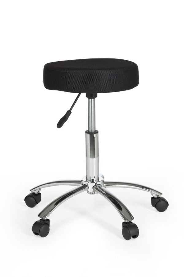 Stool Leon Design Work Black With Castors Roll Stool Upholstered Without Backrest Xl 6821 023