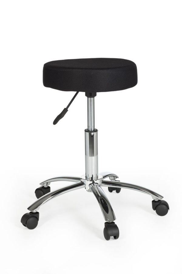 Stool Leon Design Work Black With Castors Roll Stool Upholstered Without Backrest Xl 6821 024