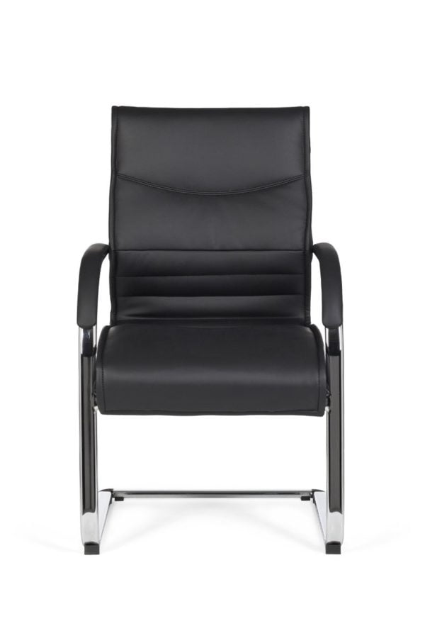 Cantilever Milano Visitor Chair Upholstery Artificial Leather Black Rocking Chair Xxl Chrome 120Kg Conference Chair Design 8323 001