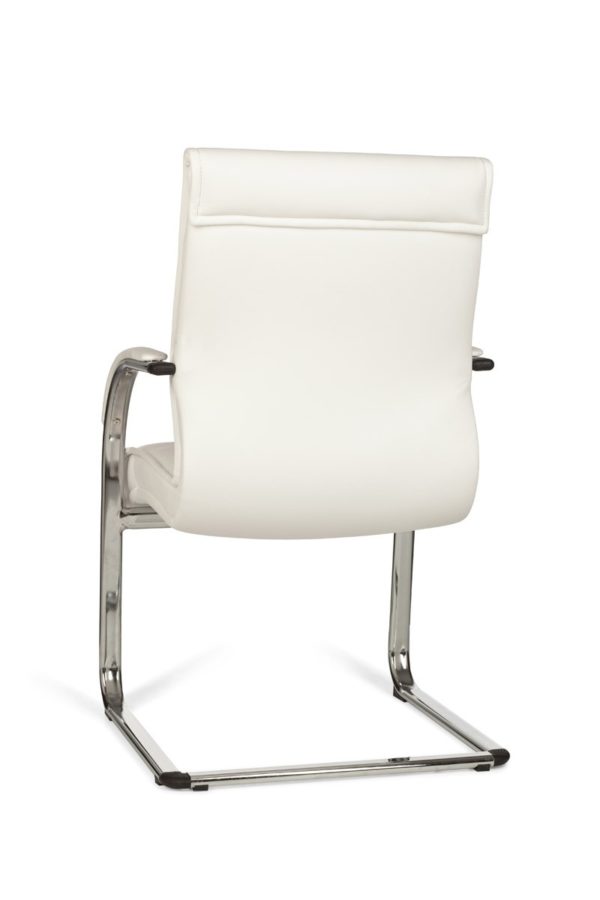 Cantilever Milano Visitor Chair Upholstery Artificial Leather White Rocking Chair X-Xl Chrome 120 Kg Conference Chair Design 8778 012