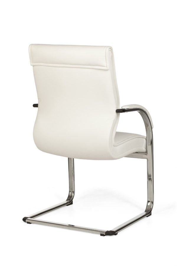 Cantilever Milano Visitor Chair Upholstery Artificial Leather White Rocking Chair X-Xl Chrome 120 Kg Conference Chair Design 8778 015