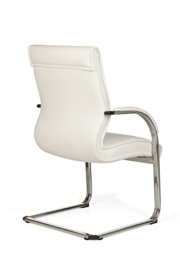 Cantilever Milano Visitor Chair Upholstery Artificial Leather White Rocking Chair X-Xl Chrome 120 Kg Conference Chair Design 8778 016