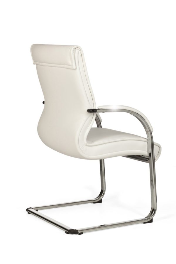 Cantilever Milano Visitor Chair Upholstery Artificial Leather White Rocking Chair X-Xl Chrome 120 Kg Conference Chair Design 8778 017