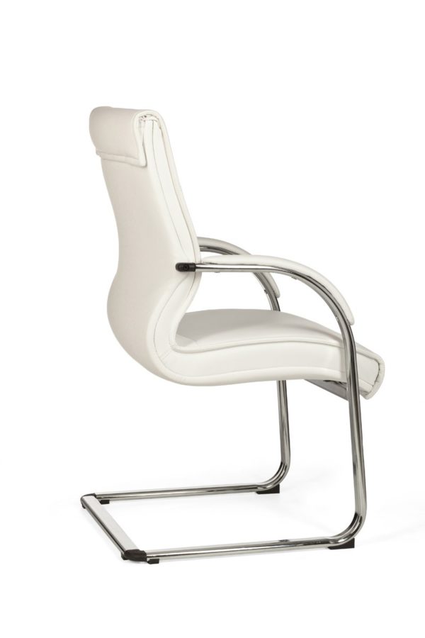 Cantilever Milano Visitor Chair Upholstery Artificial Leather White Rocking Chair X-Xl Chrome 120 Kg Conference Chair Design 8778 018
