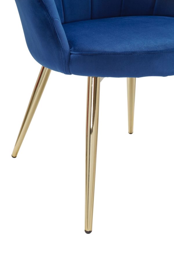 Armchair-Tulip Velvet Blue Upholstered Chair Wl6.285 57410 Wohnling Esszimmerstuhl Tulpe Samt Blau Wl6 285 Wl6 285 6