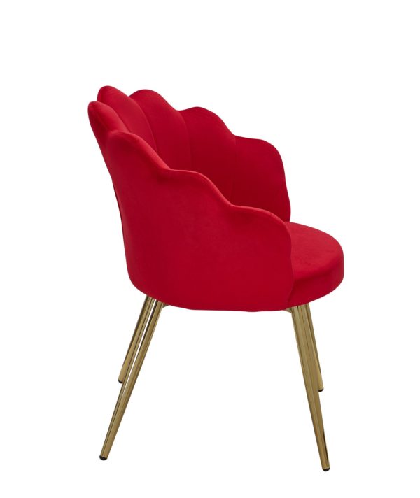 Armchair-Tulip Velvet Blue Upholstered Chair Wl6.286 57411 Wohnling Esszimmerstuhl Tulpe Samt Rot Wl6 286 Wl6 286 1