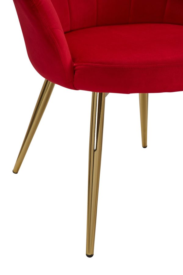 Armchair-Tulip Velvet Blue Upholstered Chair Wl6.286 57411 Wohnling Esszimmerstuhl Tulpe Samt Rot Wl6 286 Wl6 286 5